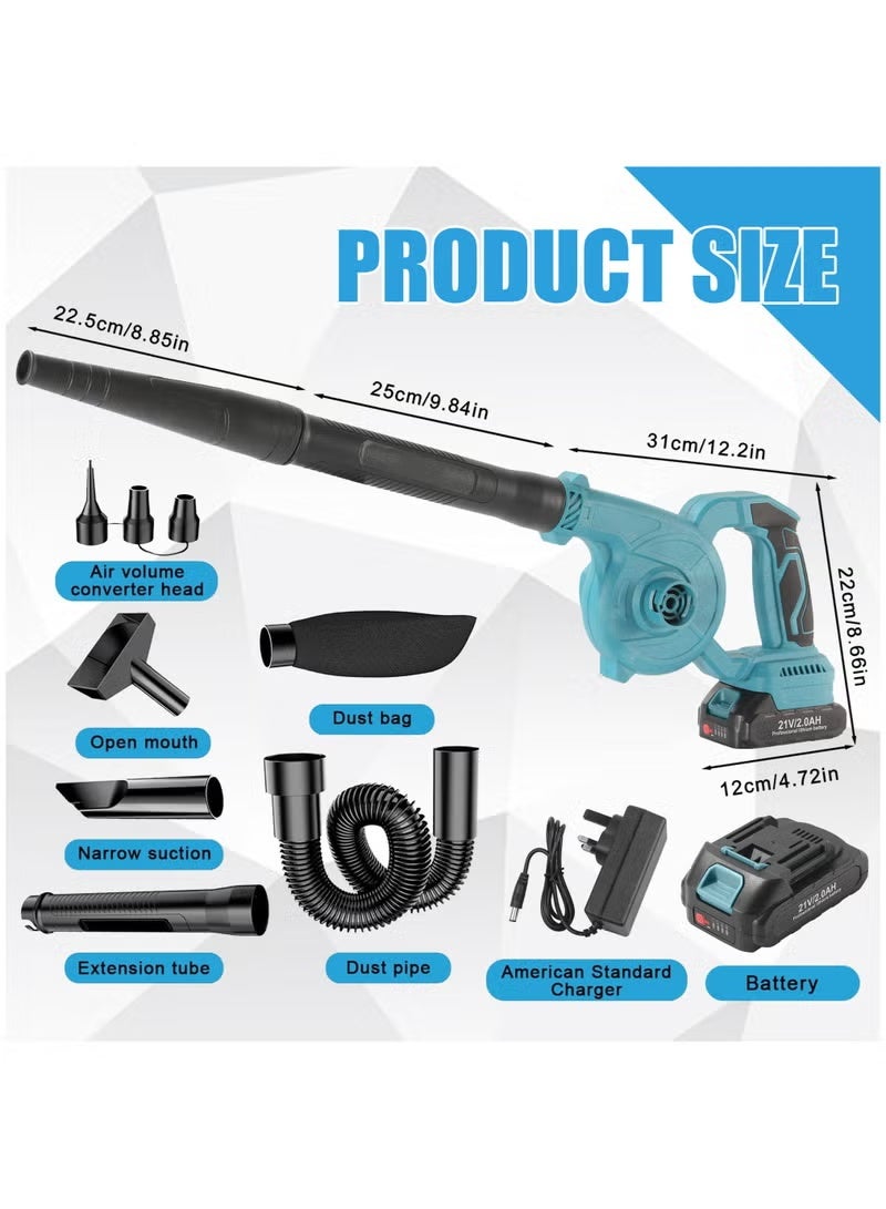 Cordless Leaf Blower, 150Mph 3 Speed Mode Handheld Electric Leaf Blowers 2-in-1 Lightweight Mini Cordless Leaf Vacuum with Brushless Motor (2 Batteries) - Image 5